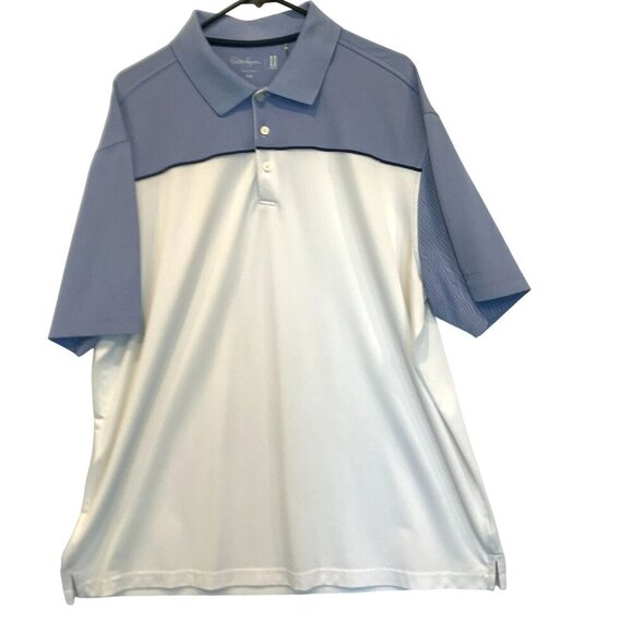 Walter Hagen 11 Majors Men's 3-Button Golf Polo Sz XXL Colorblock Blue and White - Picture 1 of 15